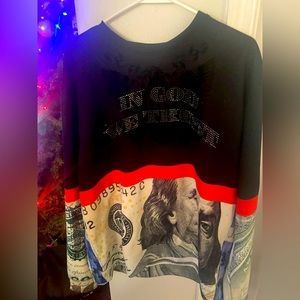 Hudson Outerwear Sweater In God We Trust Hundred Dollars Benjamin 3XL XXXL